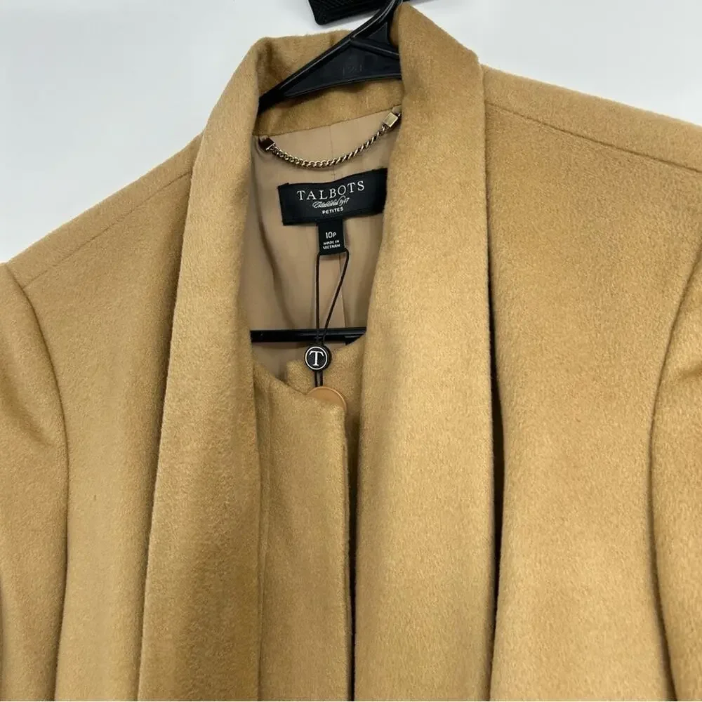 NWT‎ *Flawed* Talbots 100% Wool Camel Colored Blazer Size 10P